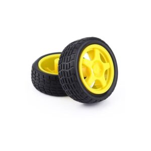 Roue 66mm compatible avec moteur Jaune 3-6V DC